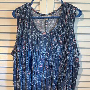 Pintucked Sleeveless Plus Size Dress